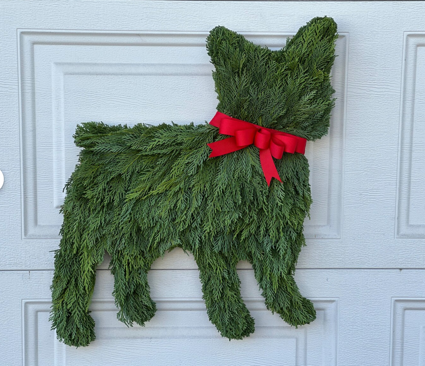 French Bulldog Holiday Wreath - Fresh Greenery