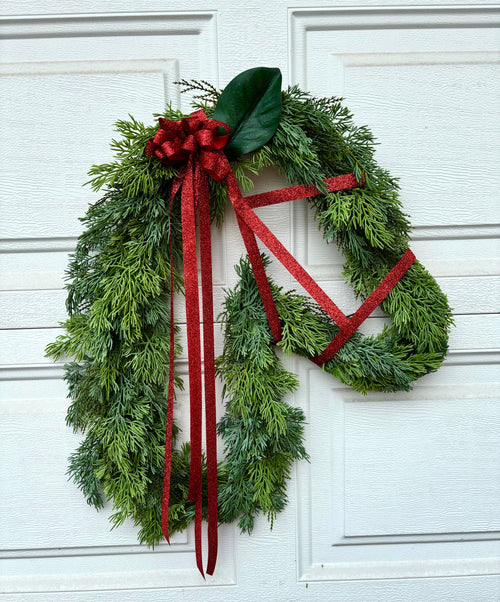 *SILK* Horse Head Outline Wreath
